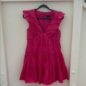 Aqua Fuchsia Ruffle Mini Dress
